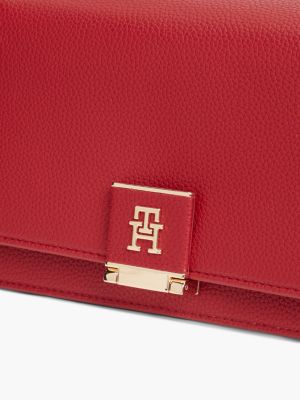 Женская сумка Tommy Hilfiger Monogram Flap-Closure Crossbody, цвет: Красный — фото 4