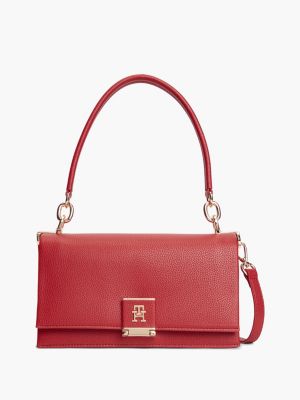 Monogram Flap-Closure Crossbody Bag, Autumn Red