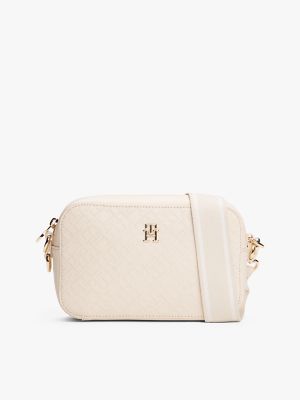 Textured Monogram Crossbody Bag, Sugarcane