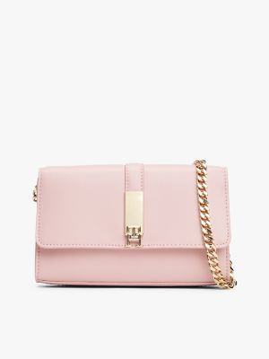 Monogram Chain-Strap Mini Crossbody Bag, Foggy Pink