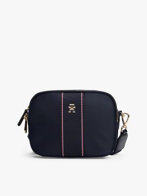Textured Stripe Crossbody Bag, Space Blue