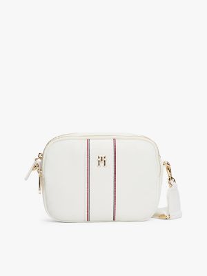 Textured Stripe Crossbody Bag, Ecru
