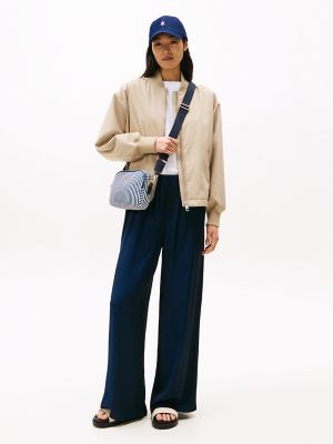 Allover Stripe Crossbody Bag, Space Blue Stripe