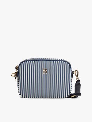 Allover Stripe Crossbody Bag, Space Blue Stripe