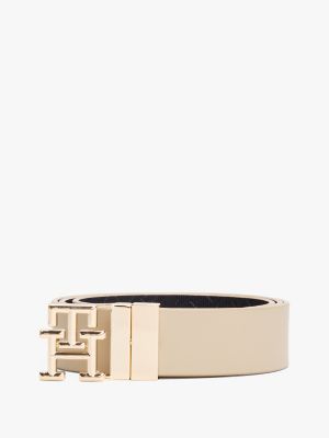 Reversible Leather Belt, Sandalwood / Space Blue Mono