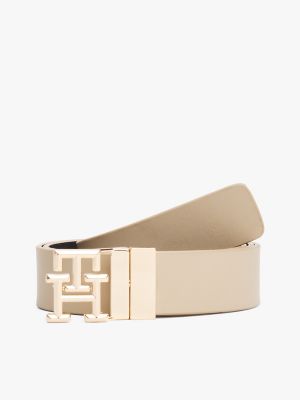 Reversible Leather Belt, Sandalwood / Space Blue Mono
