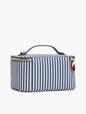 Allover Stripe Vanity Case, Space Blue Stripe