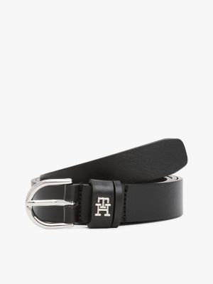 Monogram Leather Belt, Black