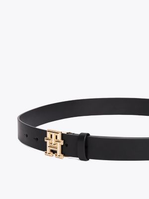 Monogram Buckle Leather Belt | Tommy Hilfiger