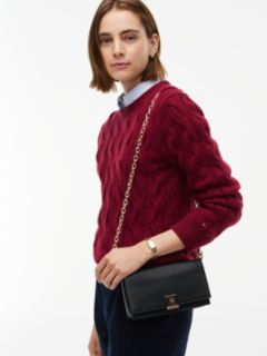Monogram Clasp Chain Strap Crossbody Bag — Black 2