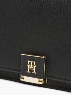 Monogram Clasp Chain Strap Crossbody Bag — Black 7