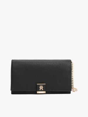 Monogram Clasp Chain Strap Crossbody Bag, Black