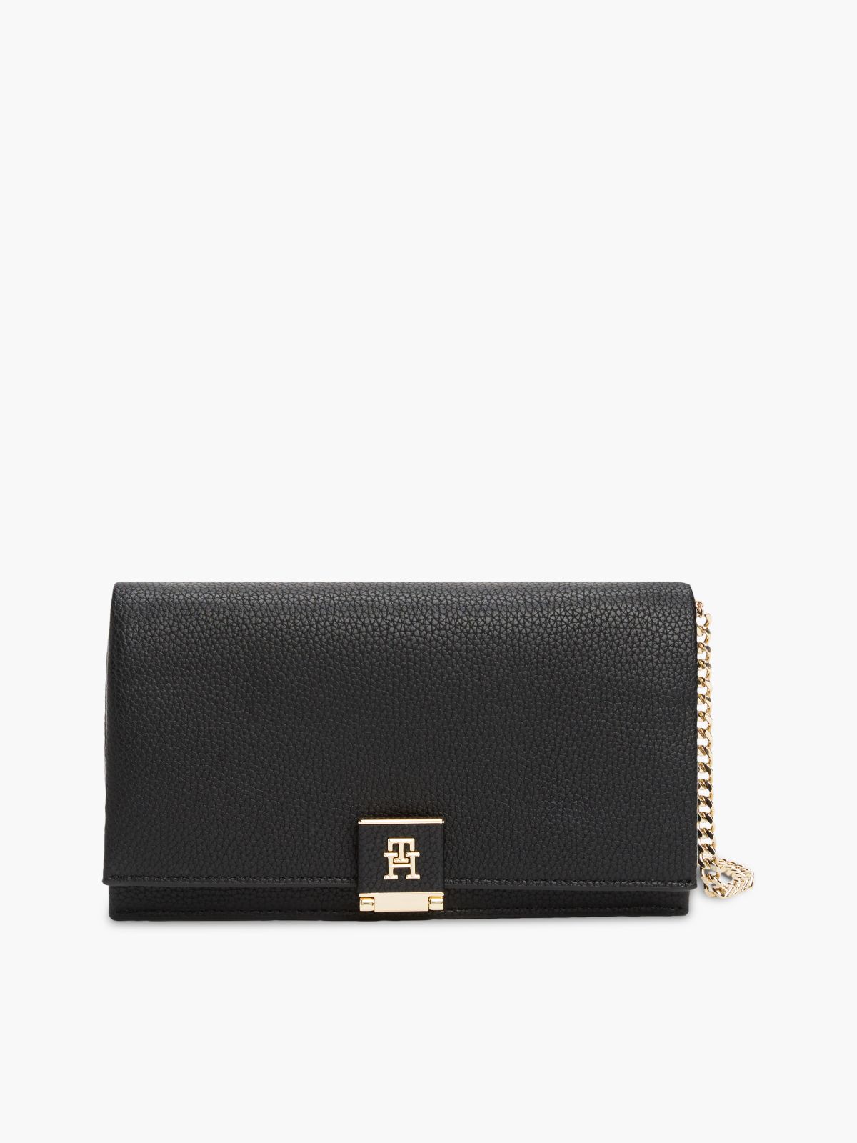 Monogram Clasp Chain Strap Crossbody Bag — Black
