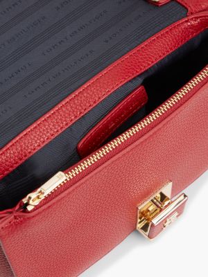 Женская сумка Tommy Hilfiger Monogram Clasp Chain Strap Crossbody, цвет: Красный — фото 4