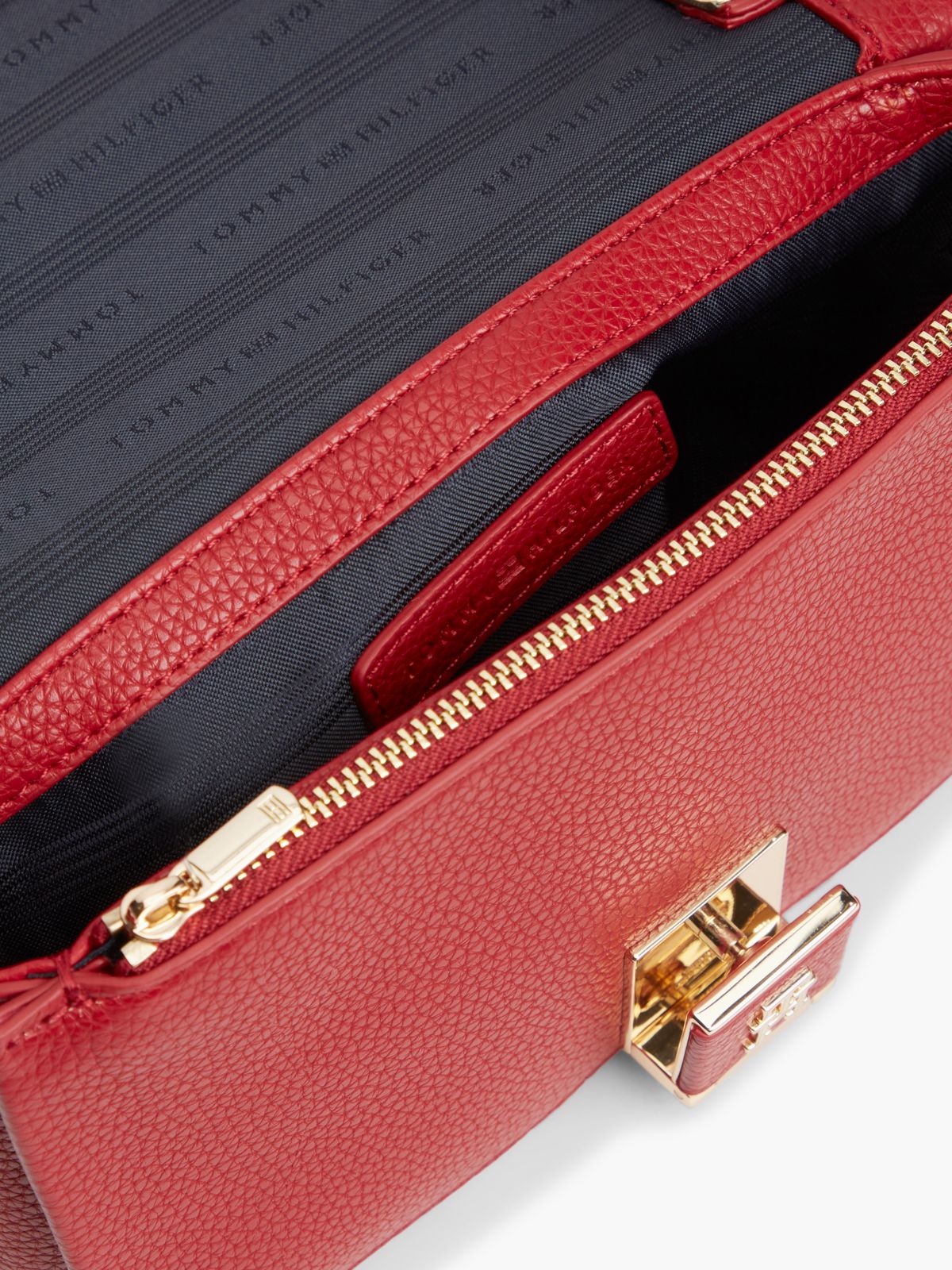 Monogram Clasp Chain Strap Crossbody Bag — Autumn Red