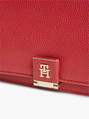 Женская сумка Tommy Hilfiger Monogram Clasp Chain Strap Crossbody, цвет: Красный — фото 5