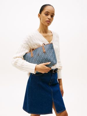 Monogram Tote Bag, Space Blue