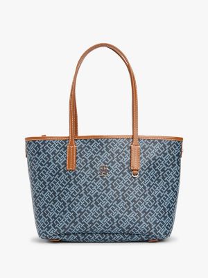 Monogram Tote Bag, Space Blue