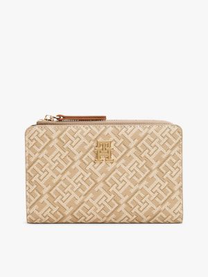 Monogram Snap-Closure Bifold Wallet, Sandalwood