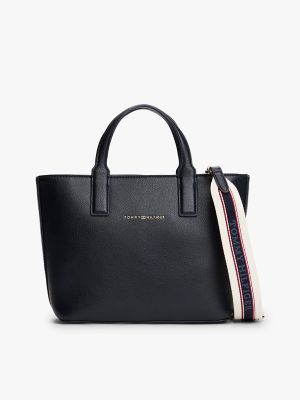 Logo Tape Strap Mini Tote Bag, Space Blue