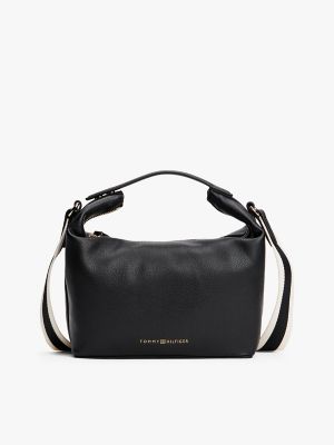 Logo Tape Strap Crossbody Bag, Black