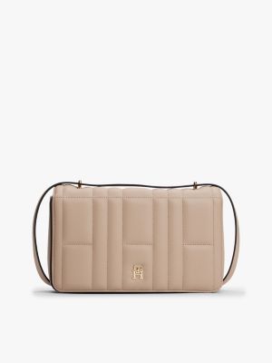 Quilted Snap-Closure Crossbody Bag, Coastal Taupe