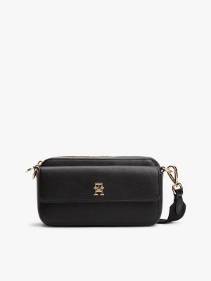 Pebbled Crossbody Bag, Black