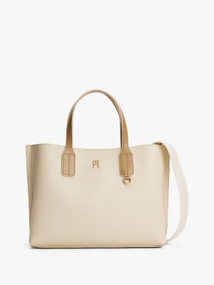 Pebbled Mini Tote, Classic Beige