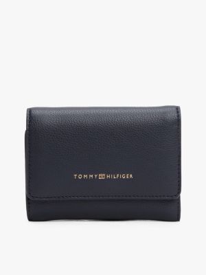 Pebbled Trifold Wallet, Space Blue