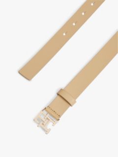 Monogram Buckle Leather Belt — Classic Khaki 2