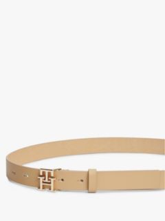 Monogram Buckle Leather Belt — Classic Khaki 3