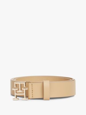 Женский ремень Tommy Hilfiger Monogram Buckle Leather Belt, цвет: Хаки — фото 4