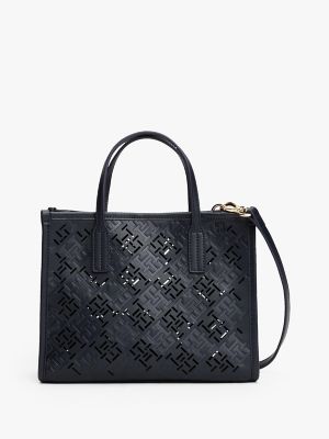 Monogram Logo Mini City Tote, Space Blue