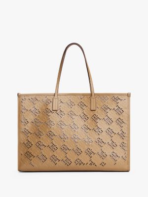 Monogram Logo City Tote, Safari Canvas