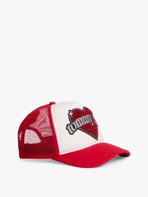 Tommy Girl Heart Logo Baseball Cap, Primary Red