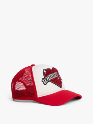 Tommy Girl Heart Logo Baseball Cap, Primary Red