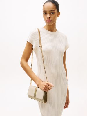 Monogram Chain-Strap Mini Crossbody Bag, Canvas w/Safari Canvas