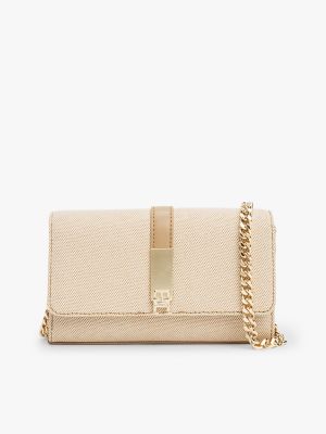 Monogram Chain-Strap Mini Crossbody Bag, Canvas w/Safari Canvas