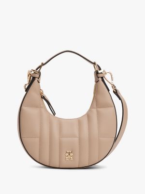 Quilted Crescent Bag, Coastal Taupe