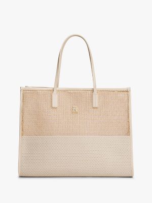 Woven Tote Bag, Classic Beige