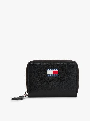 Tommy Jeans Pebbled Zip-Around Wallet, Black