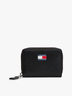 Tommy Jeans Pebbled Zip-Around Wallet, Black