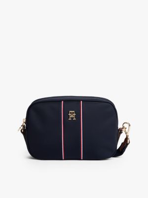 Signature Stripe Crossbody Bag, Space Blue