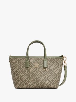 Jacquard Monogram Crossbody Tote Bag, Huntsman Green