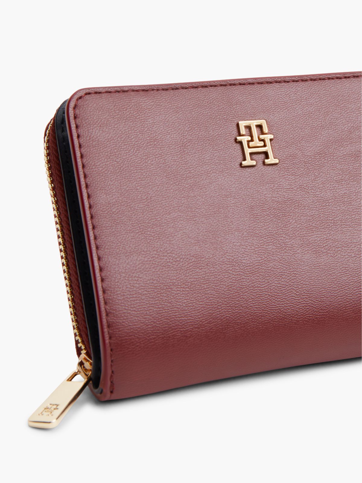 Monogram Logo Zip Wallet — Oxblood