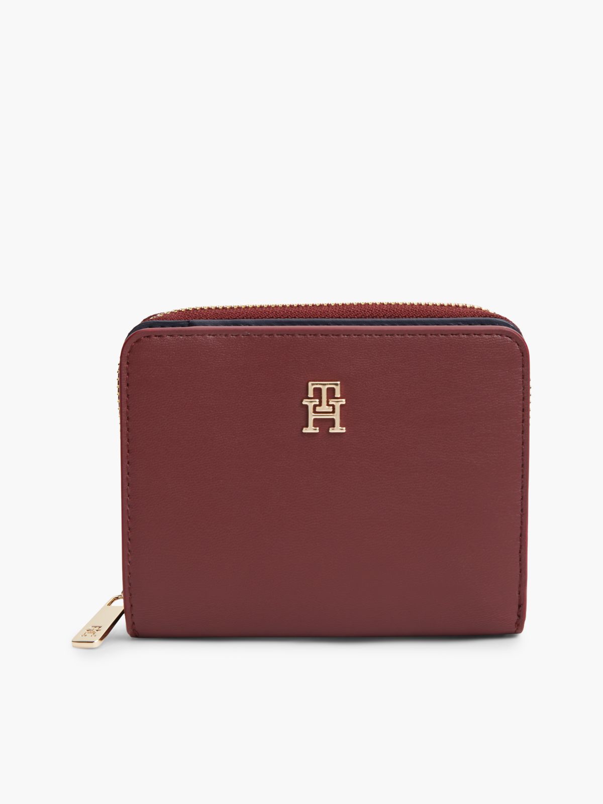 Monogram Logo Zip Wallet — Oxblood