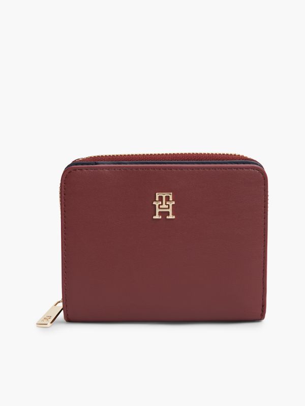 Monogram Logo Zip Wallet — Oxblood
