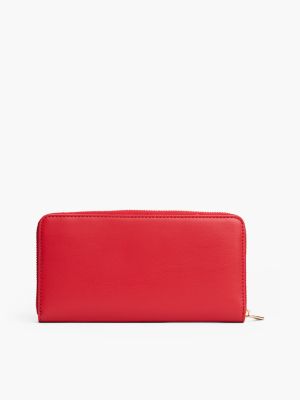 Женский кошелёк Tommy Hilfiger Monogram Logo Large Zip Wallet, цвет: Красный — фото 2