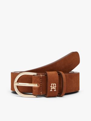 Essential Nubuck Leather Belt, Cognac