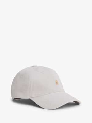 Monogram Logo Melton Wool Baseball Cap, Grey Whisper